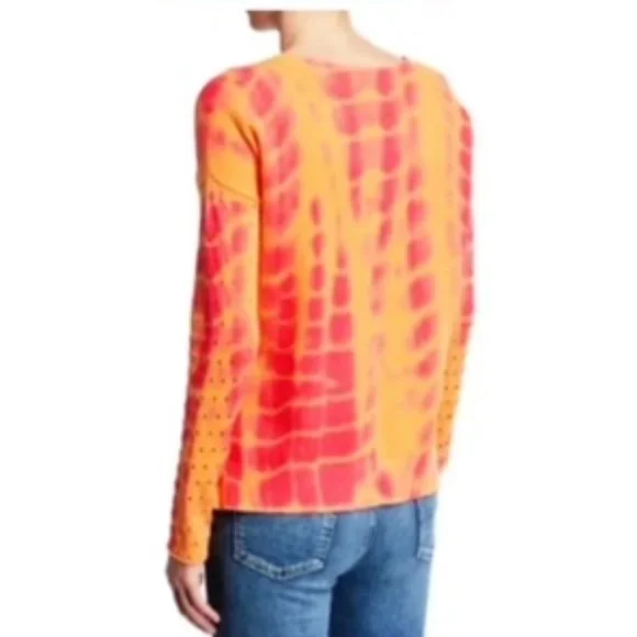 Lisa Todd XS To Dye For Tie Dye Laser Cutout Sweater EUC - Picture 2 of 7